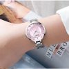CURREN 9051 Women's Quartz Dress Watch - Golden White Pink-face silver watch worn on a wrist