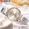 CURREN 9068 Women's Watch - Silver Rose Curren watch with floral design on a white background