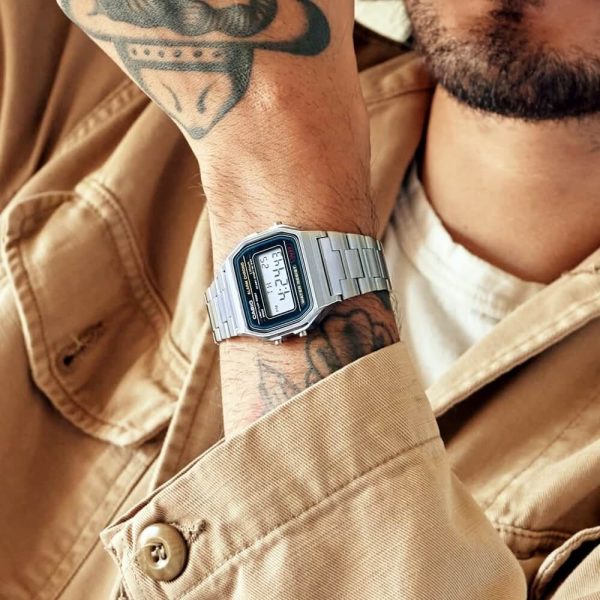 Casio Vintage Digital Chain Watch A158WA-1DF