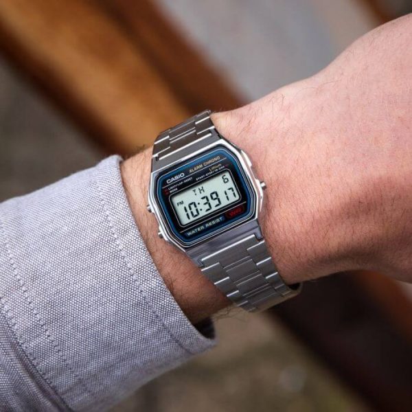 Casio Vintage Digital Chain Watch A158WA-1DF