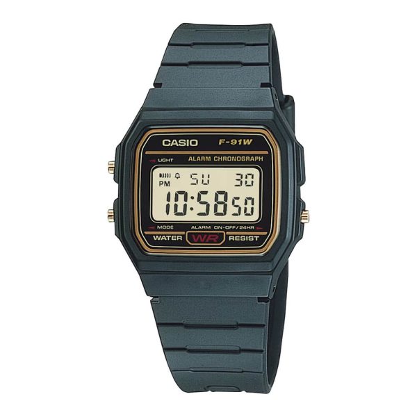 Casio Vintage Digital Resin Belt Watch F-91WG-9QDF