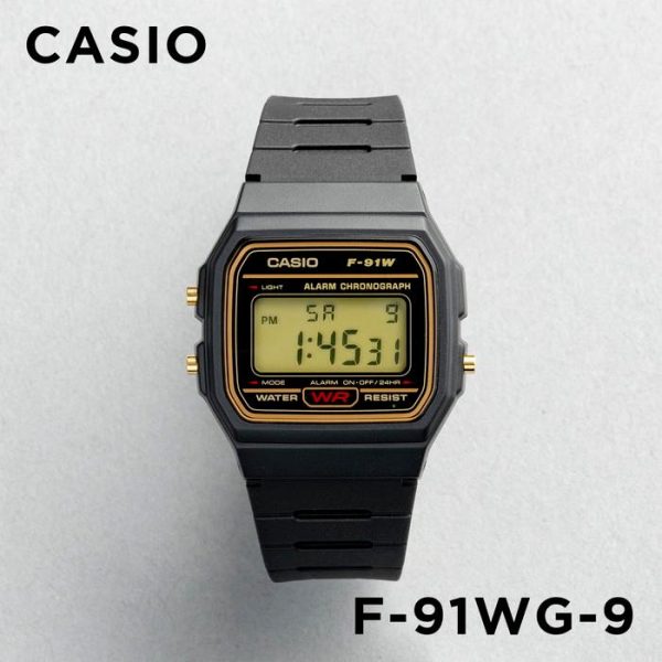 Casio Vintage Digital Resin Belt Watch F-91WG-9QDF