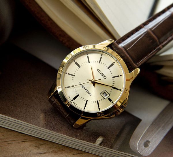 MTP-V004GL-9A Casio Standard Date Belt Watch MTP-V004GL-9AUDF